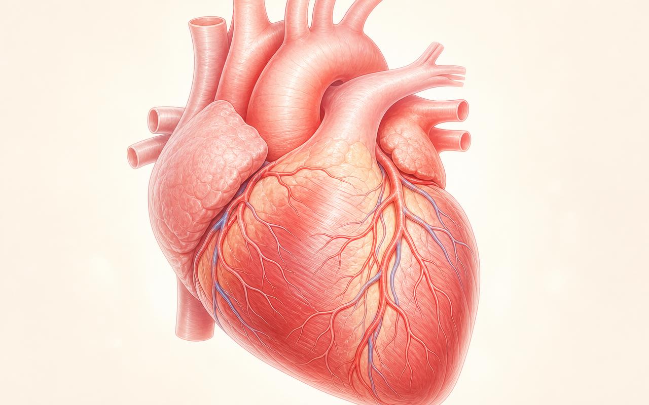 Medical illustration of a human heart
